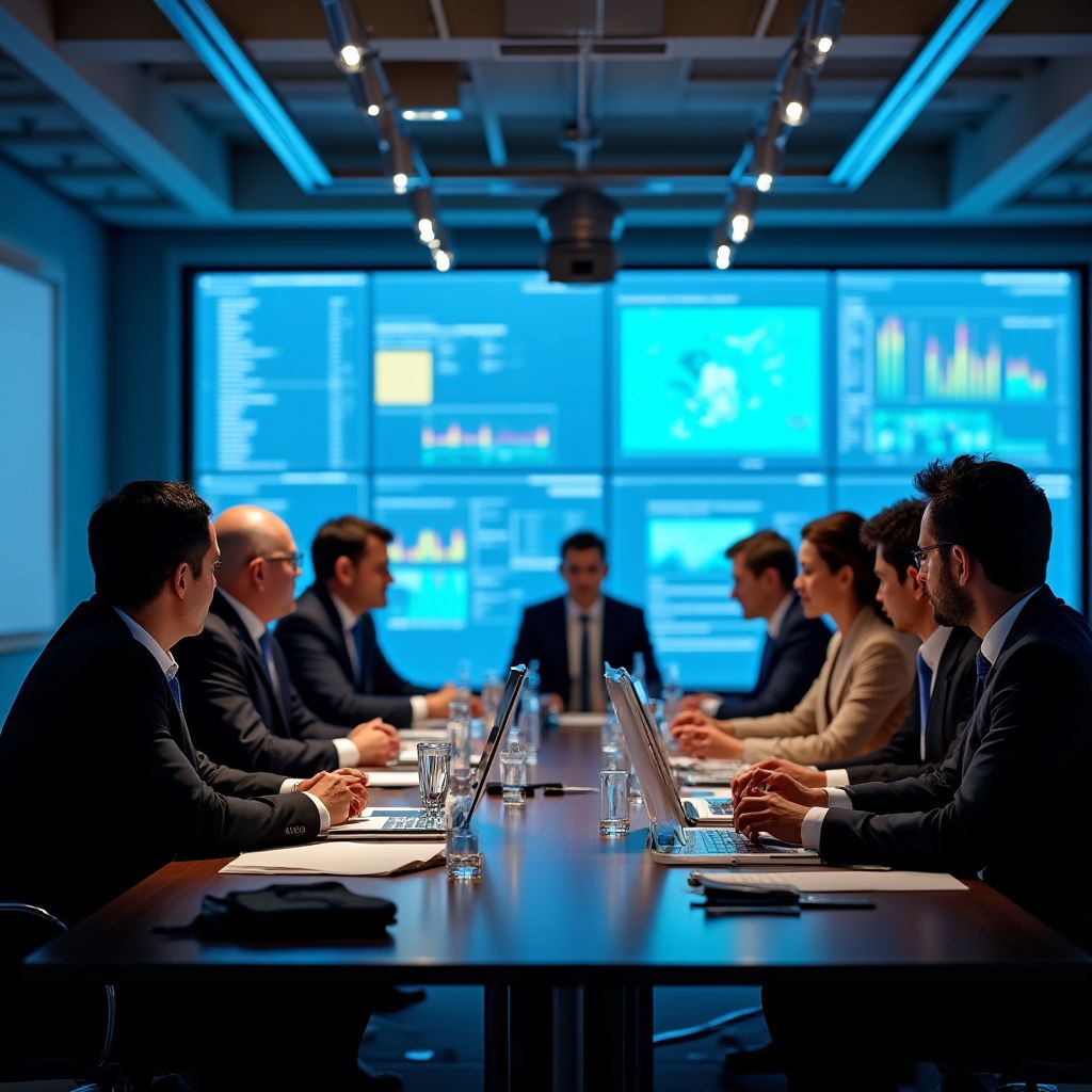 Equipo de profesionales analizando datos del sector energético